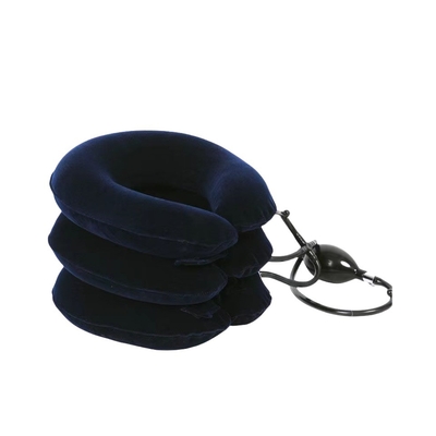 Full Velvet Adjustable 3 Layers Air Neck Traction Device for Cervical Spine Protection
