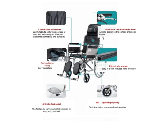 Lightweight Portable Folding Wheelchair Manual Wheelchair for Rehabilitation Therapy