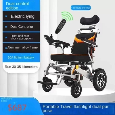 Electric Aluminum Alloy Folding Wheelchair for Elderly 201-500W Durable Construction