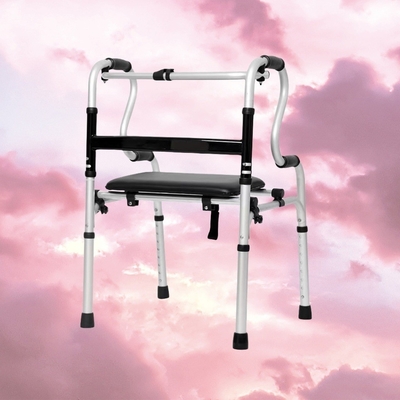 Folding Handicapped Walking Aid Without Wheels Handrail Can Be Used as a Toilet Rail