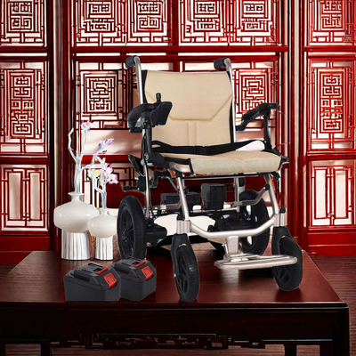 Intelligent Electromagnetic Brake Lightweight Compact Power Wheelchair for Medical 14kg