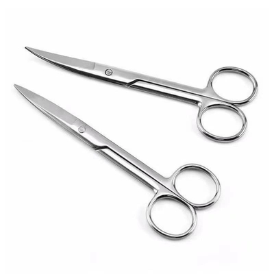 Surgical Instruments 14cm Medical Curved Scissor Stainless Steel Dissecting Straight