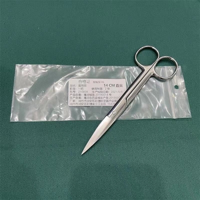 Surgical Instruments 14cm Medical Curved Scissor Stainless Steel Dissecting Straight
