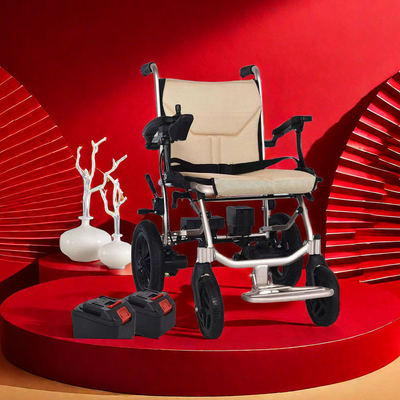 Foldable Electric Drive Wheelchair with Handrail and Lightweight Aluminum Frame 14kg
