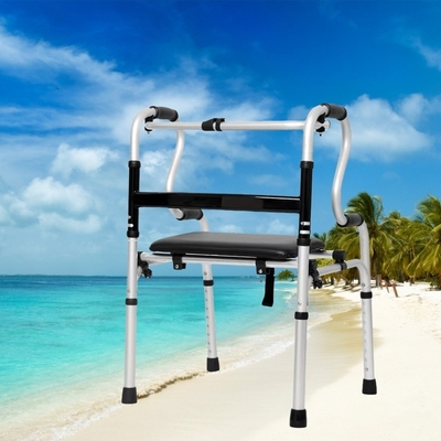 8 Gear Adjustable Lightweight Rollator Walker for Disabled Home Flip Without Disassembly