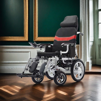 24V Voltage Collapsible Wheelchair with Quick Folding and Shock Absorbing Design
