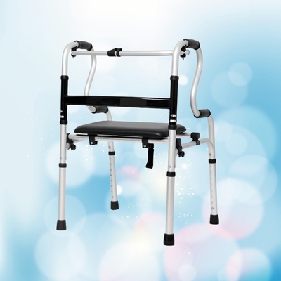 Non-Slip Foot Pad Elderly Standing Frame with Wheels Performance Collapsible Medical