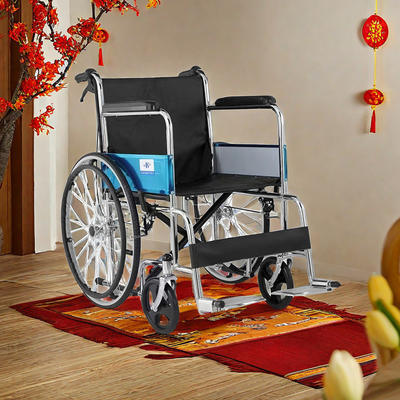 Domestic Trade Hard and Durable Construction Lightweight Foldable Wheelchair for Elderly