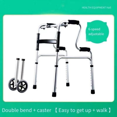 Foldable Collapsible Aluminum Walker for Disabled Adults Made of PP Material Cushion