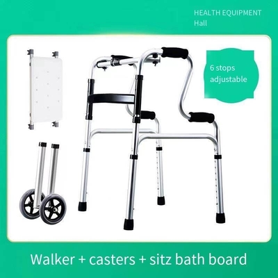Foldable Collapsible Aluminum Walker for Disabled Adults Made of PP Material Cushion