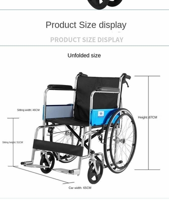 809 Model Folding Wheelchair for Disabled Person Easy to Maneuver and Store