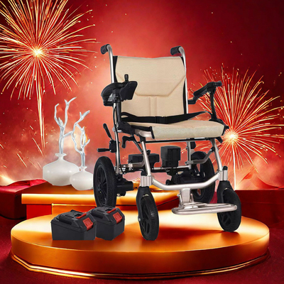 Detachable Dual Lithium Battery 14.5kg Compact Reclining Wheelchair for Adults/Children