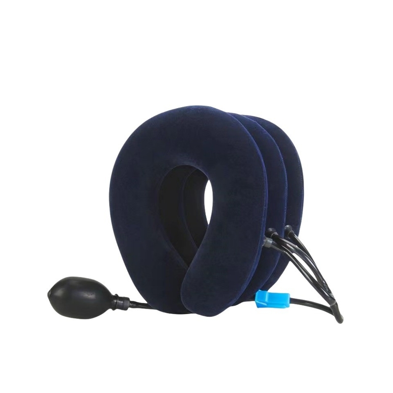 Full Velvet Adjustable 3 Layers Air Neck Traction Device for Cervical Spine Protection