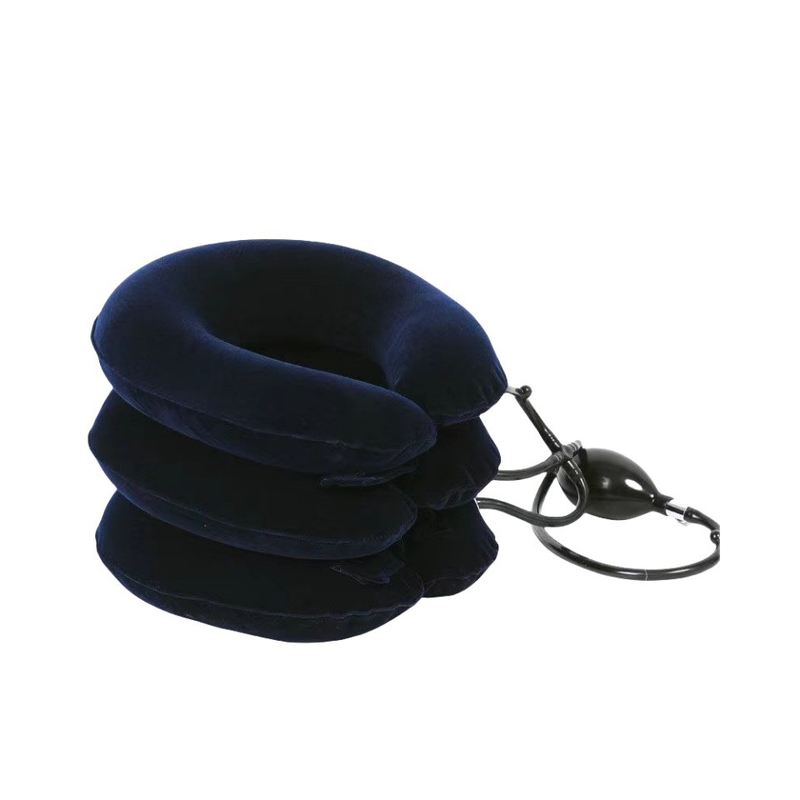 Full Velvet Adjustable Portable Cervical Neck Traction Support Collar Air Neck Relief