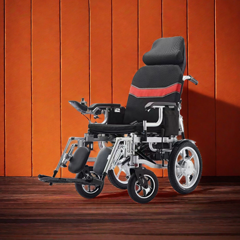 24V CE ISO 13485 Folding Manual Reclining Electric Wheelchair for Elderly and Disabled