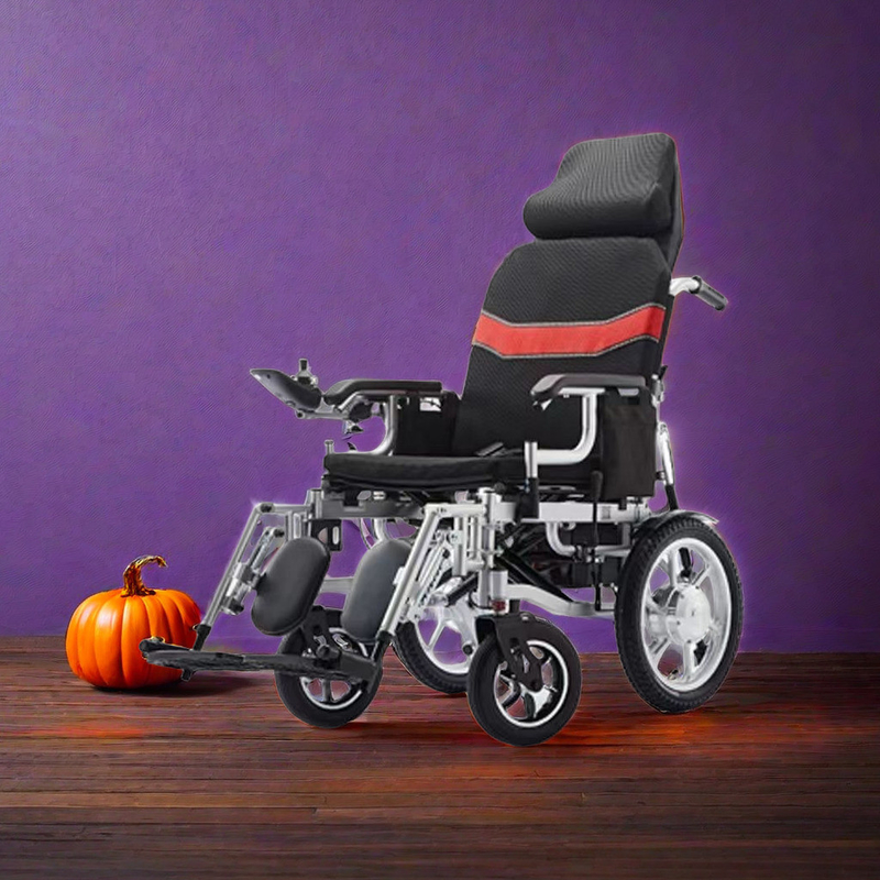 CE ISO 13485 Approved Folding Power Wheelchair with Plastic Accessories and Steel Frame