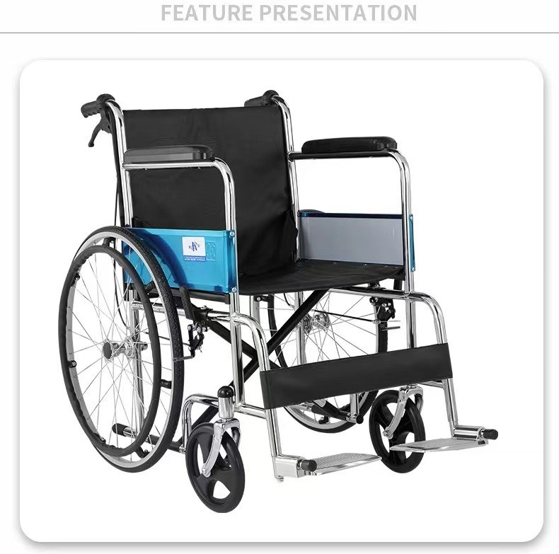 Design Manual Folding Wheelchair for Medical Whether One-off No Black Disabled People